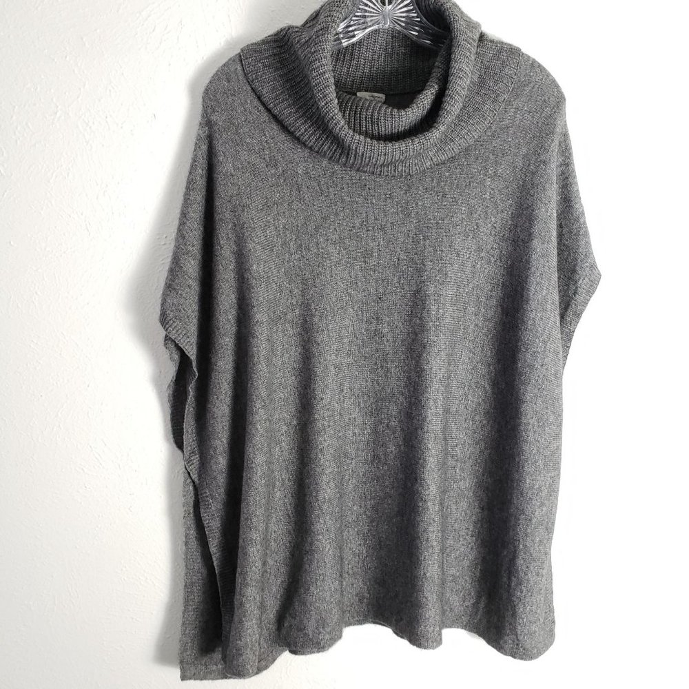 Halogen Wool & Cashmere Blend Cowl Neck Poncho - Picture 2 of 8